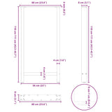 Bar Table Legs Black 2 pcs 60x cm Steel 4013356