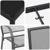 Garden Dining Set 3 pcs Anthracite Powder-Coated Steel 3379282