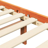 Bed Frame Wax Brown 205.5 x 155.5 x 100 cm Solid Pine Wood 3418133