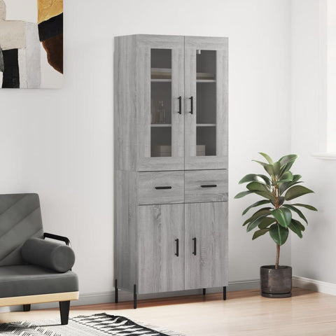 Highboard Grey Sonoma 69.5x34x180 cm Engineered Wood 3198543