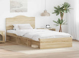 Bed Frame with Headboard Sonoma 90 x 190 cm Solid Pine Wood 3413364