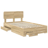 Bed Frame with Drawer Sonoma Oak 120 x 200 cm Engineered Wood 3412393