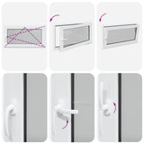 Basement Window RISOR 110 x 70 cm PVC and Glass White 42047259