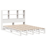 Bookcase Bed without Mattress White 140x200 cm Solid Wood 3323921