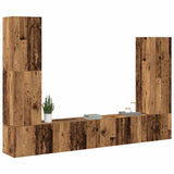4 Piece TV Cabinet Set Wall-mounted Old Wood Engineered Wood 3329217
