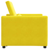 Pull out Sofa Bed Single Yellow 90 x 165 x 87 cm Velvet 42002704