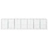 Gabion Basket with Cover 700x100x150 cm Galvanised Iron 3295219