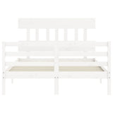Bed Frame without Mattress White 120x200 cm Solid Wood 3195152