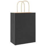 Paper Bags 250 pcs with Handles Black 21x11x28 cm 4101643