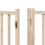 Dog Gate with Door Foldable 12 Panels 600 cm Poplar Wood 3155698