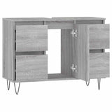 Bathroom Cabinet Grey Sonoma 80x33x60 cm Engineered Wood 831658