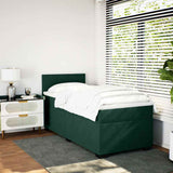 Box Spring Bed with Mattress Dark Green 90x190 cm Velvet 3286183