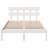 Bed Frame with Headboard White 120 x 190 cm Solid Pine wood 872168