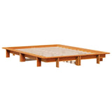 Bed Frame without Mattress Wax Brown 120x190 cm Small Double Solid Wood Pine 850679