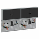 Tool Cabinet Set with Shelf 6 pcs Black Powder-Coated Steel 3321402