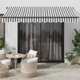 Automatic Retractable Awning Anthracite and White 350x250 cm 3310228