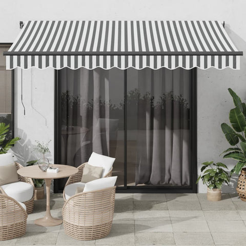 Automatic Retractable Awning Anthracite and White 350x250 cm 3310228