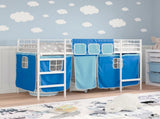 Kids'Loft Bed Frame with Curtains White and Blue 90 x 190 cm 42020817