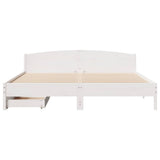 Bed Frame without Mattress White 200x200 cm Solid Wood Pine 3301816