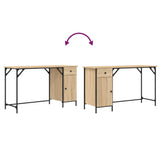 Computer Desk Sonoma Oak 131x48x75 cm Engineered Wood 836219
