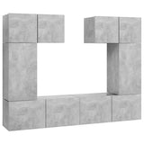 6 Piece TV Cabinet Set Concrete Grey Engineered Wood 3079118