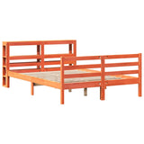 Bed Frame without Mattress Wax Brown 135x190 cm Double Solid Wood Pine 3305839