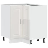 Kitchen Corner Base Cabinet Porto High Gloss White Engineered Wood 853989