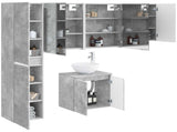 Bathroom Cabinet Set 5 pcs Concrete Grey Engineered Wood 3407306