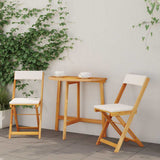 Bistro Set with Cushion 3 pcs Oil Natural Solid Acacia Wood 4105507