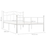 Bed Frame without Mattress White Metal 140x200 cm 284519