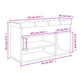 Shoe Bench White 82x32x45.5 cm Engineered Wood 835026