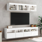 TV Wall Cabinets with LED Lights 2 pcs White 80x30x40 cm 837198