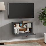Wall Cabinet Grey 60x30x35 cm Solid Wood Pine 818352