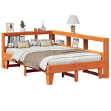 Bookcase Bed without Mattress Wax Brown 120x200cm Solid Wood Pine 3324543