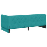 Corner Bed Frame with Headboard Turquoise 80 x 200 cm Velvet 42016521