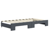 Daybed with Trundle and Mattresses Dark Grey 90x190 cm Velvet 3196784