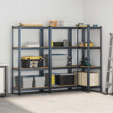 4-Layer Storage Shelves 3 pcs Anthracite Steel&Engineered Wood 3307582