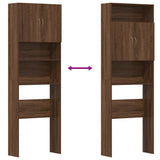 Washing Machine Cabinet Brown Oak 64x24x190 cm Engineered Wood 859133