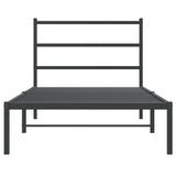Metal Bed Frame without Mattress with Headboard Black 100x190cm 355359