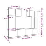 6 Piece TV Cabinet Set Concrete Grey Engineered Wood 3114457