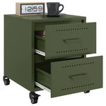 ZNTS Bedside Cabinet Olive Green 36x39x43.5 cm Steel 846634