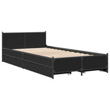 Bed Frame with Drawers without Mattress Black 75x190 cm Small Single 3279972