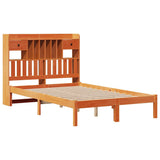 Bookcase Bed without Mattress Wax Brown 135x190 cm Double Solid Wood Pine 3321639