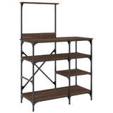 Baker's Rack Brown Oak 90x40x132 cm Engineered Wood and Metal 845420