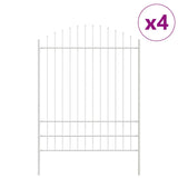 Garden Fence White 680 x 200 cm Powder-Coated Steel 3360153