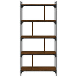 Bookcase 5-Tier Brown Oak 76x32x158 cm Engineered Wood 833944