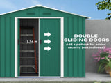 6.5ft x 3.5ft Metal Garden Storage Shed for Outdoor Tool Storage with Double Sliding Doors and 4 T3398P325245