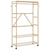 ZNTS Clothes Rack with Shelves and Wheels 110x40x180 cm Bamboo 4008923