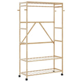 Clothes Rack with Shelves and Wheels 110x40x180 cm Bamboo 4008923