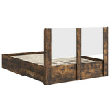 Bed Frame with Storage and Headboard Smoked Oak Engineered Wood 3414105